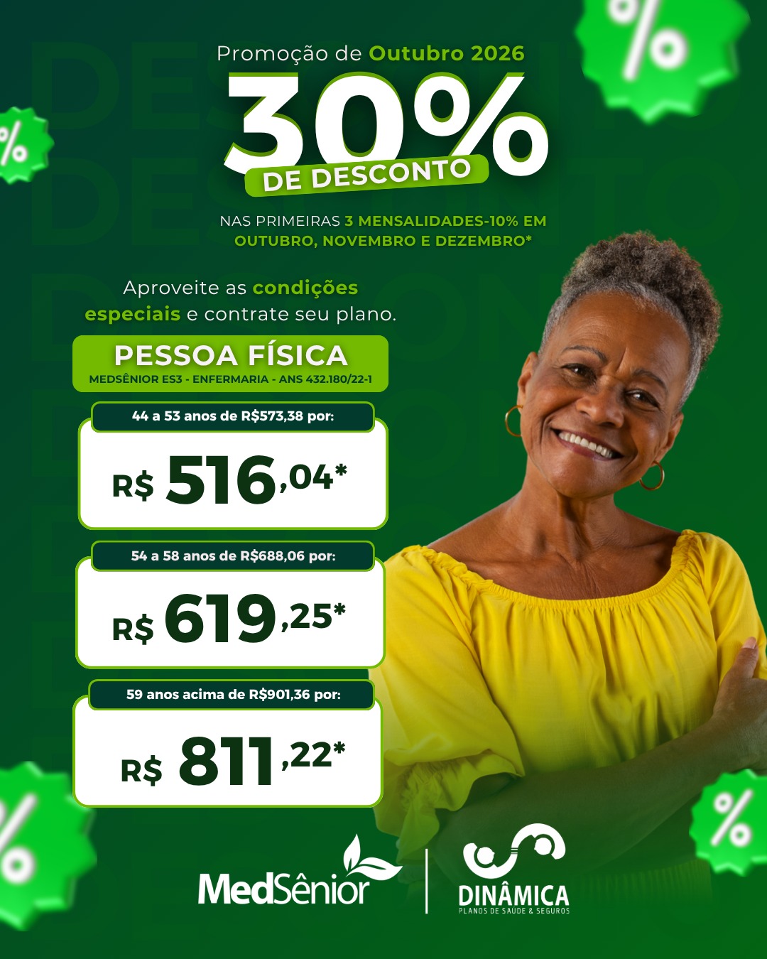 MedSênior Pessoa Física - Promoção de Outubro com 30% de desconto