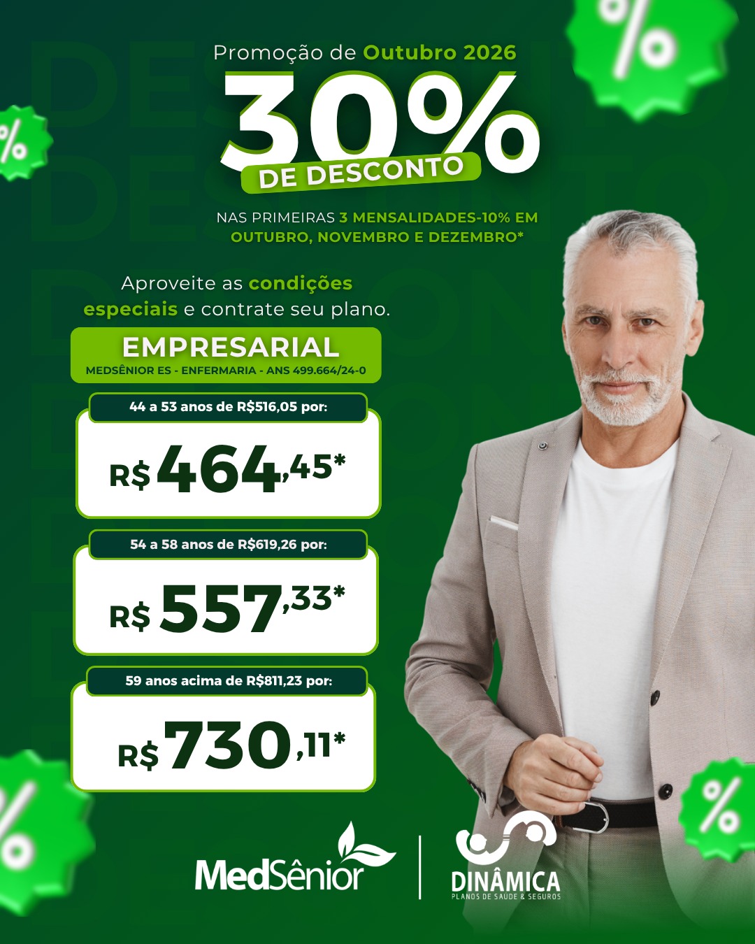 MedSênior Empresarial PME - Promoção de Outubro com 30% de desconto